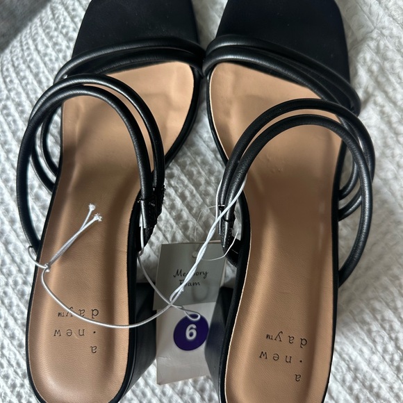 A New Day Black Strappy Sandals - Picture 1 of 4